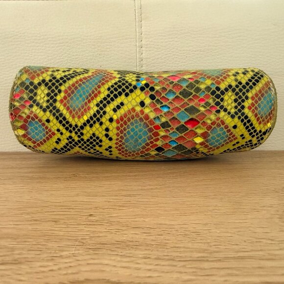 *Limited Edition* Consuela Neon Suede Sunglass Case w Laminated Snake Texture - Picture 2 of 6